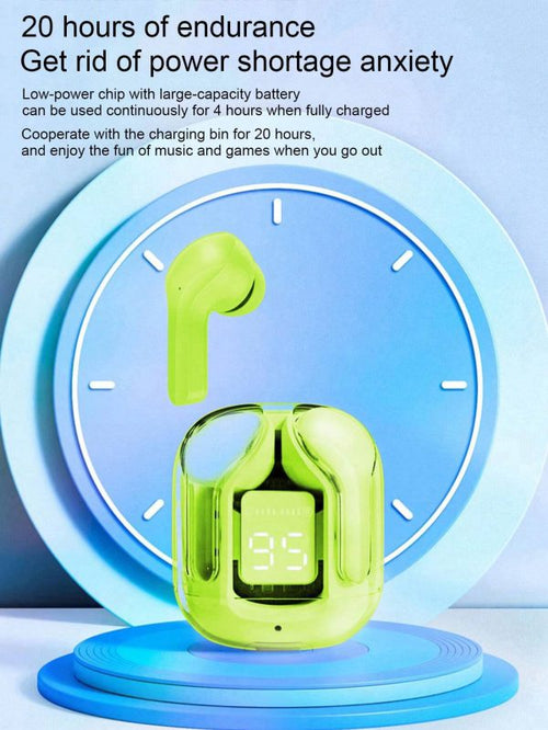 Air31 Earbuds Wireless Crystal Transparent Body Air 31 TWS Transparent Earbuds ( Random Color )