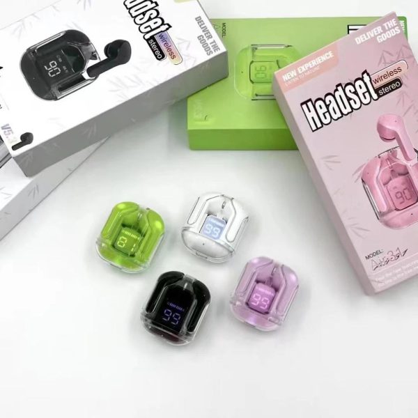 Air31 Earbuds Wireless Crystal Transparent Body Air 31 TWS Transparent Earbuds ( Random Color )