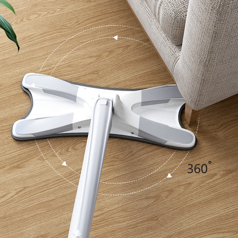 X-type Floor Mop Hand-free Squeeze Mos with 3pcs Reusable Microfiber Pads 360 Degree Flat Mop for Home Household Cleaning Tools