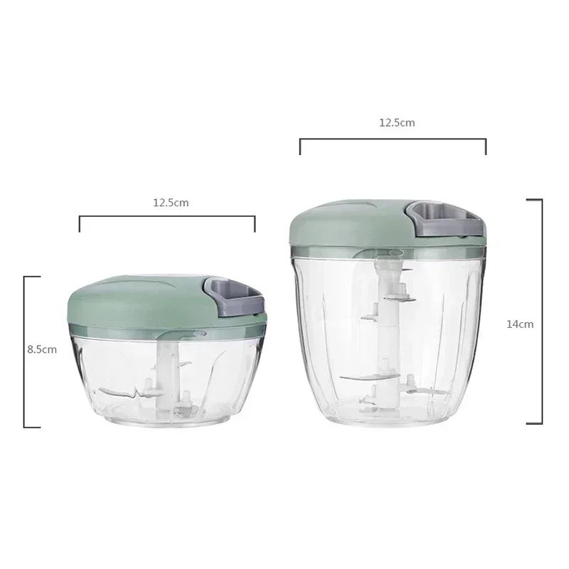 Manual Meat Mincer Garlic Chopper Rotate Press Crusher 5 Blade