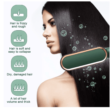 Hair Straightener Brush Set Comb Hair Curly Detangling Brush Professional Multifunctional 2 In 1 Fast Heating Anti-Scald Styler Tools