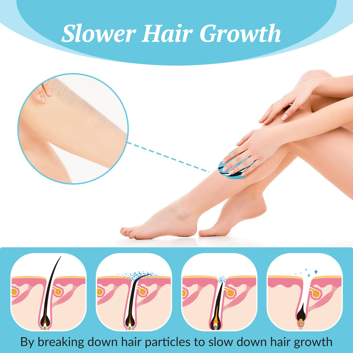 Hot Crystal Physical Hair Removal Eraser Glass Hair Remover Painless Epilator Easy Cleaning Reusable Body Care Depilation Tool