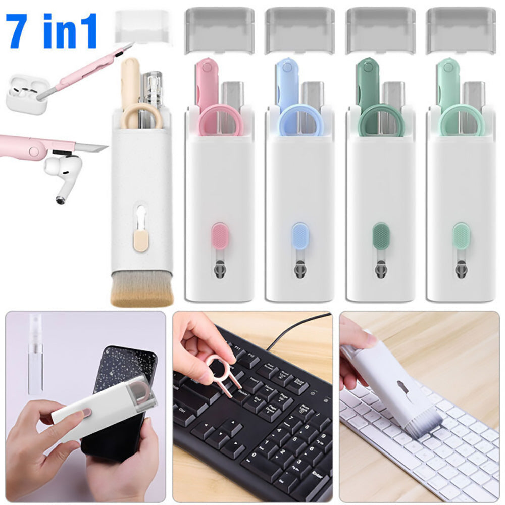 7 in 1 Computer Keyboard Cleaner Brush Kit Earphone Cleaning Pen For Headset iPad Phone Cleaning Tools Cleaner Keycap Puller Kit